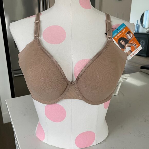 Warner's No Side Effects Collection Underwire Nylon T Shirt Bra Taupe 34C NWT - Picture 11 of 11
